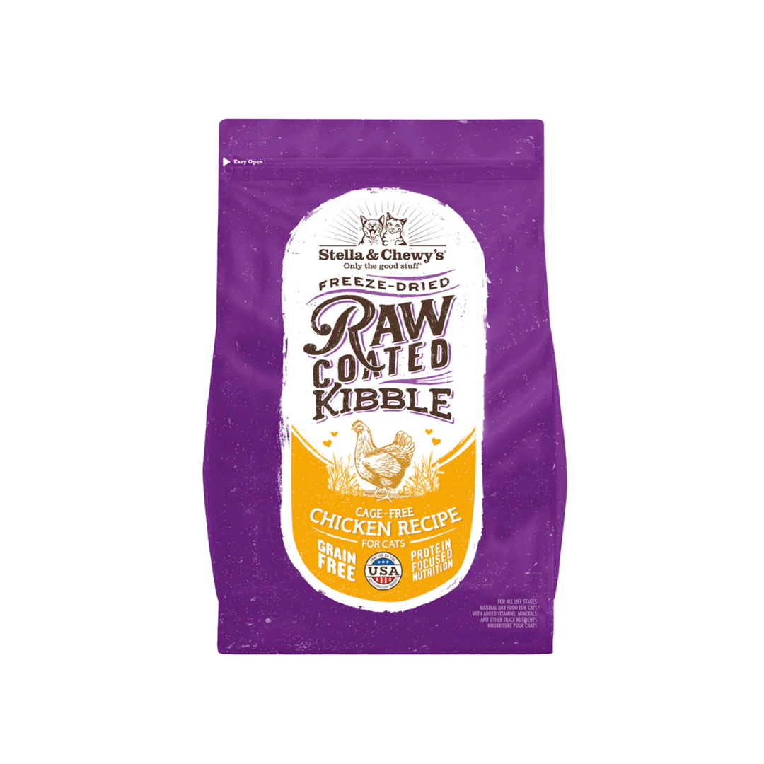 Stella & Chewy's Freeze-Dried Cat Food - Raw Coated Kibble Cage-Free Chicken Recipe