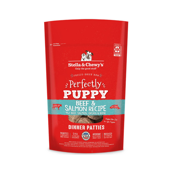 Stella & Chewy's Freeze-Dried Raw Dog Food - Perfectly Beef & Salmon Puppy Patties