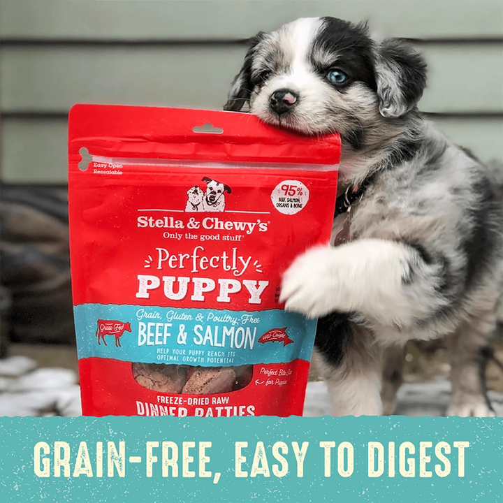 Stella & Chewy's Freeze-Dried Raw Dog Food - Perfectly Beef & Salmon Puppy Patties