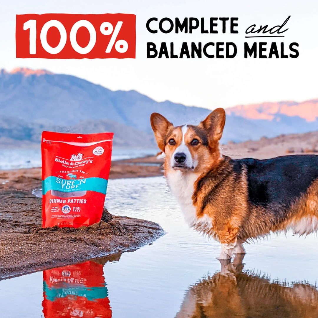 Stella & Chewy's Freeze-Dried Raw Dog Food - Surf ‘N Turf Dinner Patties