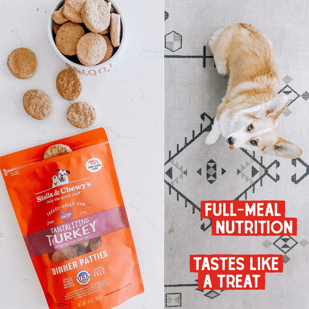 Stella & Chewy's Freeze-Dried Raw Dog Food - Tantalizing Turkey Dinner Patties