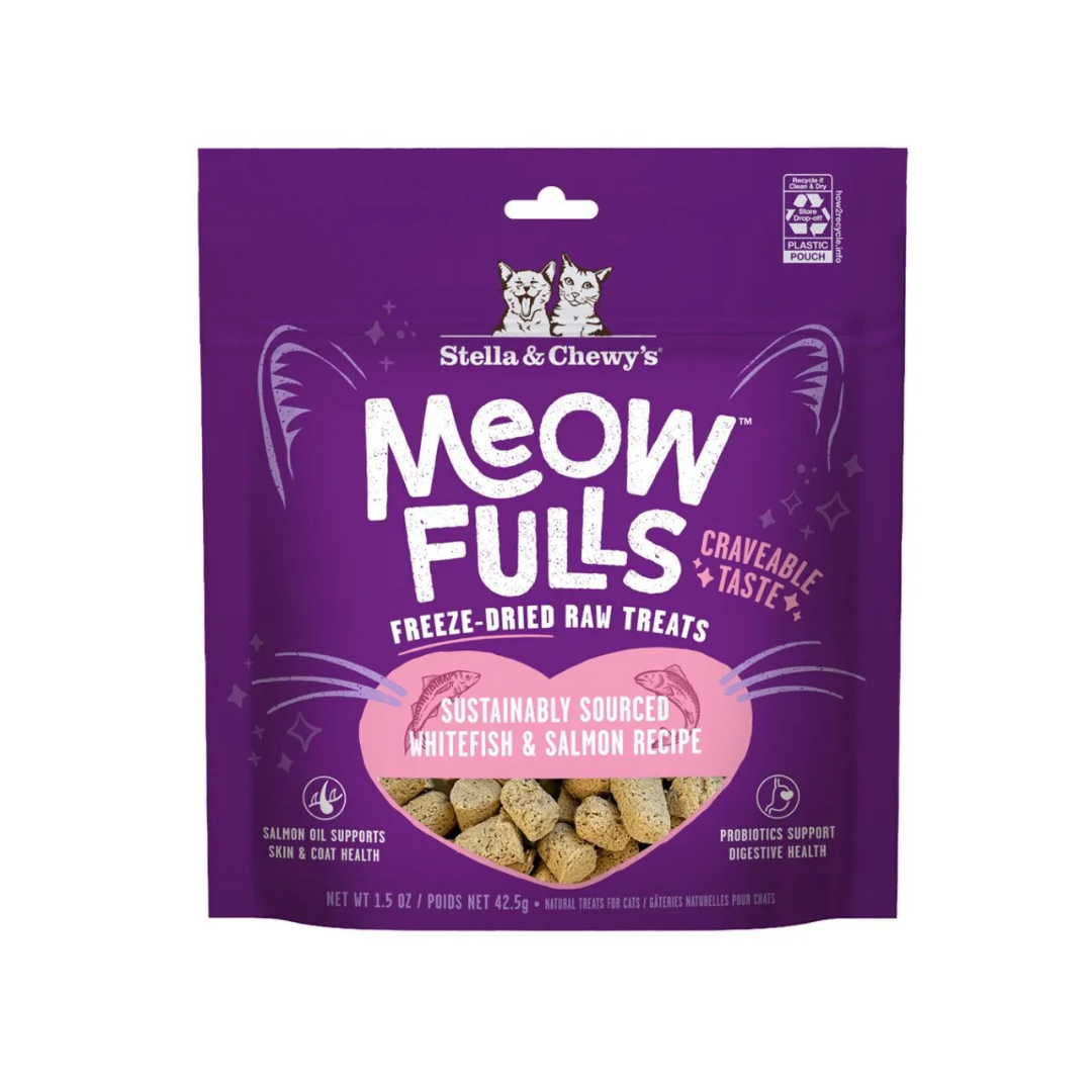 Stella & Chewy's Meowfulls Freeze-Dried Cat Treats - Whitefish & Salmon Recipe