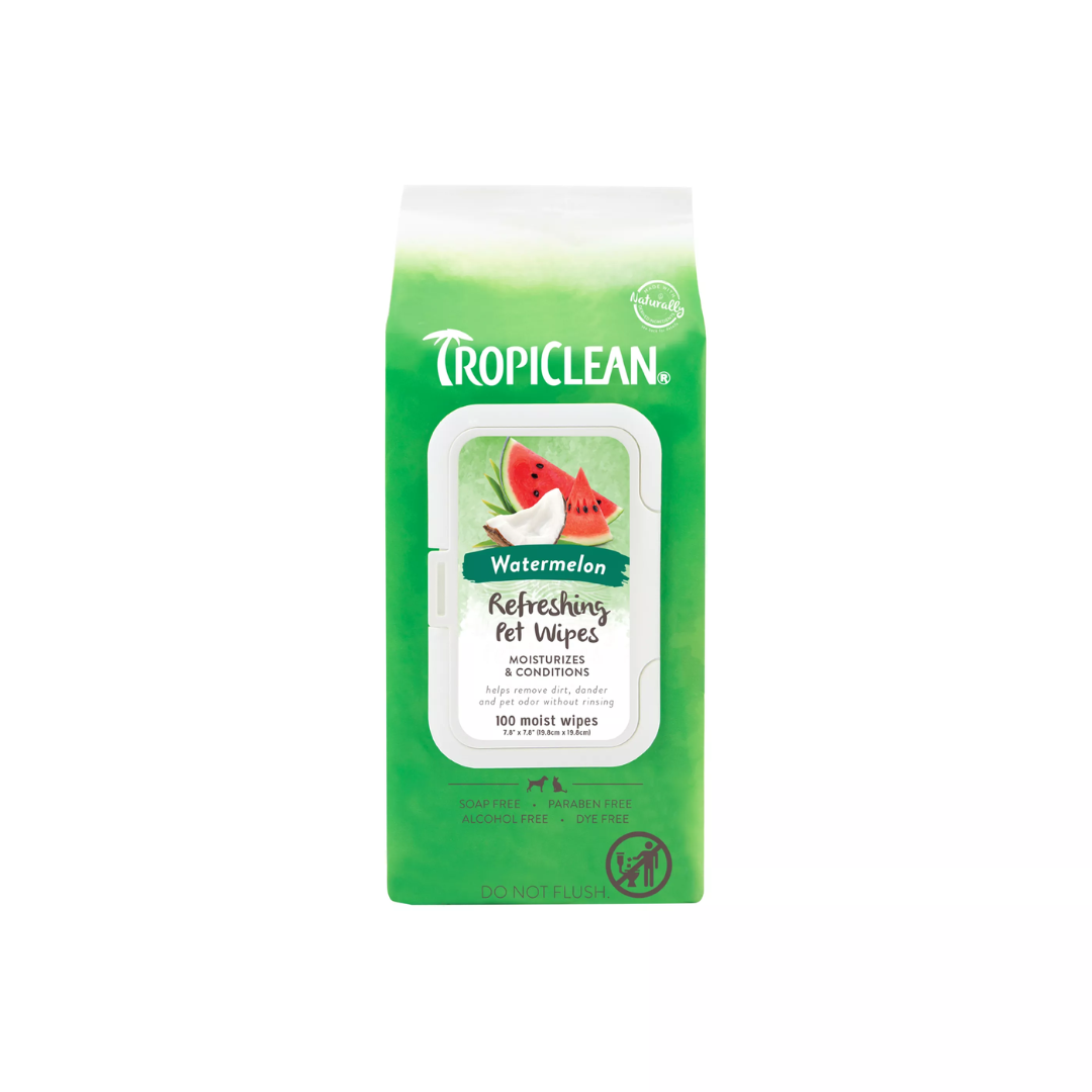 Tropiclean Dog & Cat Grooming Supplies - Watermelon Refreshing Wipes