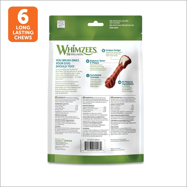 Whimzees Dog Treats - Brushzees All Natural Daily Dental Treats 