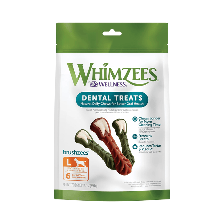 Whimzees Dog Treats - Brushzees All Natural Daily Dental Treats 