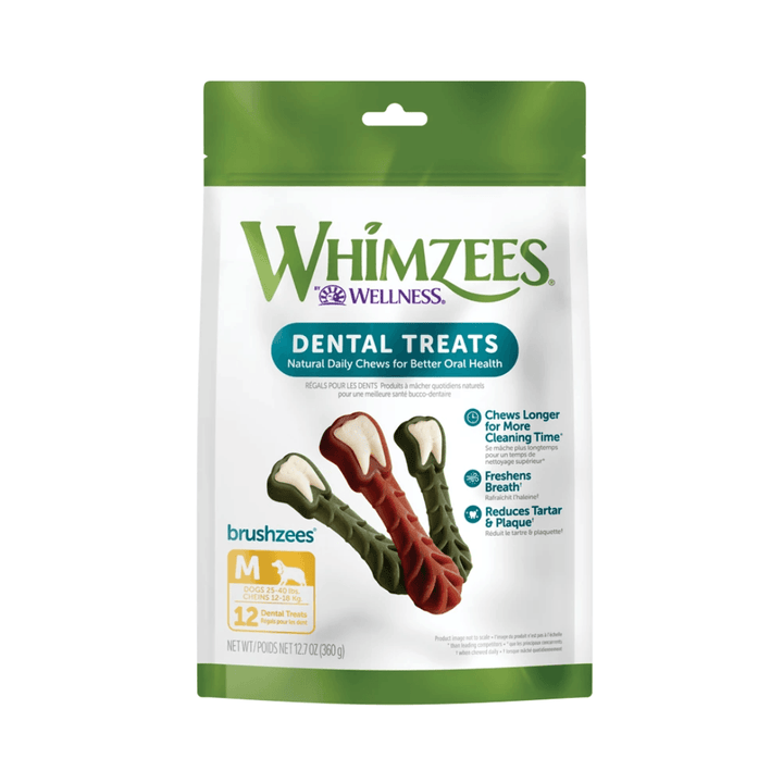 Whimzees Dog Treats - Brushzees All Natural Daily Dental Treats 