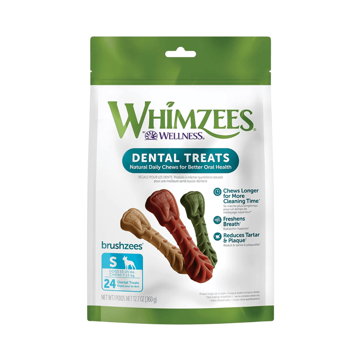 Whimzees Dog Treats - Brushzees All Natural Daily Dental Treats 