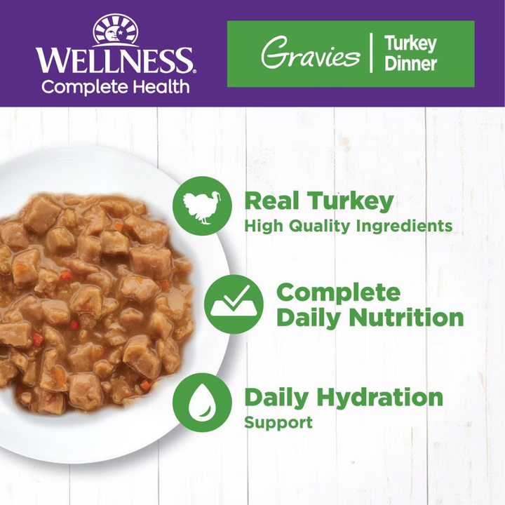 Wellness Wet Cat Food - Complete Health Gravies Turkey Dinner Canned