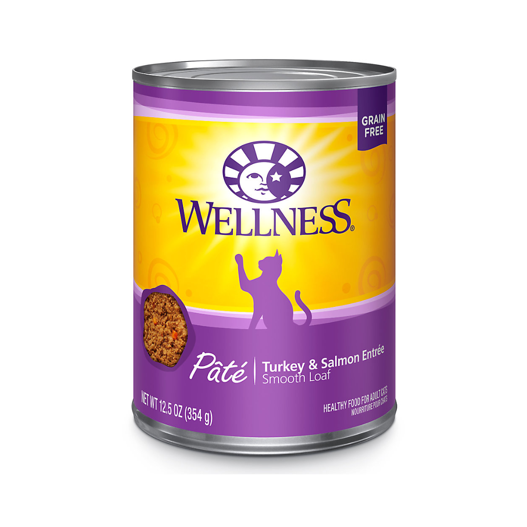 Wellness Wet Cat Food - Turkey & Salmon Entree Pate Canned 