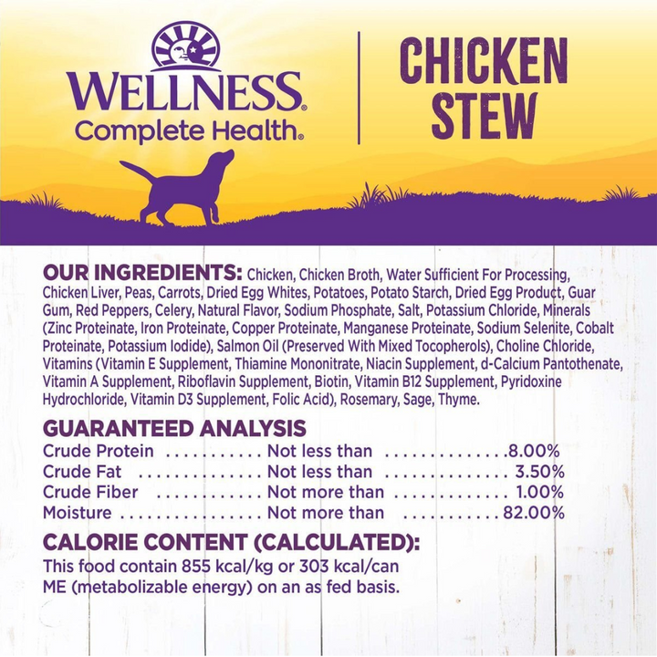 Wellness Wet Dog Food - Complete Health Chicken Stew Canned