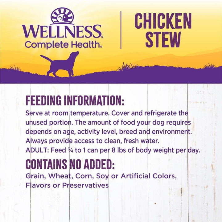 Wellness Wet Dog Food - Complete Health Chicken Stew Canned