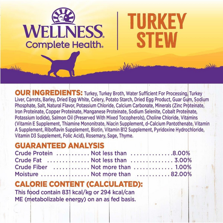 Wellness Wet Dog Food - Complete Health Turkey Stew Canned