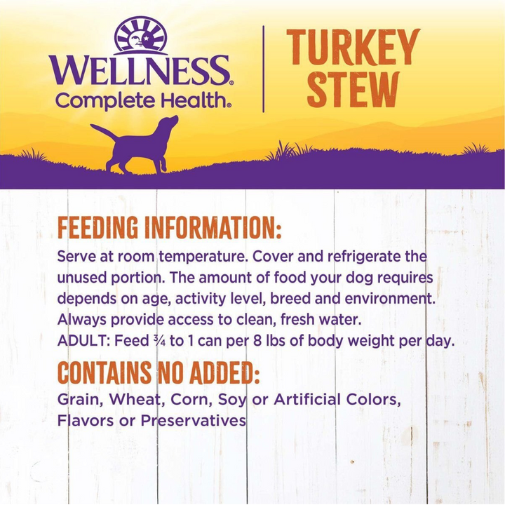 Wellness Wet Dog Food - Complete Health Turkey Stew Canned