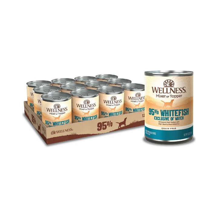 Wellness Wet Dog Food Toppers & Mixers - Complete Health 95% Recipe Whitefish