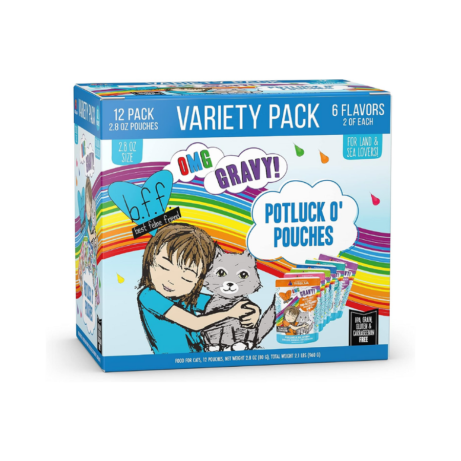 Weruva Cat Wet - BFF OMG Gravy Potluck O' Pouches Variety Pack 