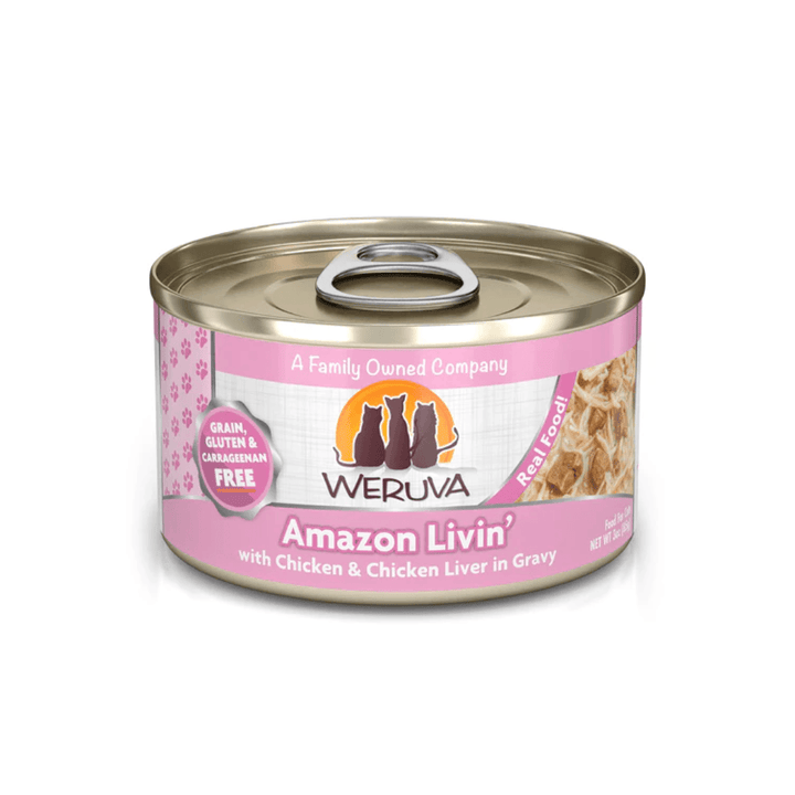 Weruva Wet Cat Food - Amazon Livin' with Chicken & Chicken Liver in Gravy Canned 