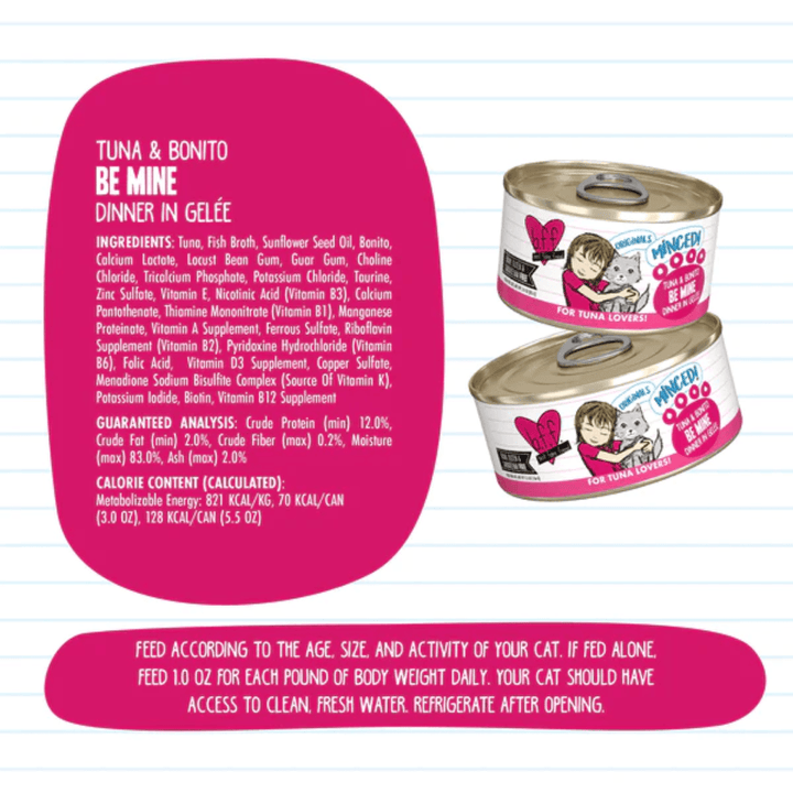 Weruva Wet Cat Food - BFF Minced Tuna & Bonito Be Mine in Gelee Canned 