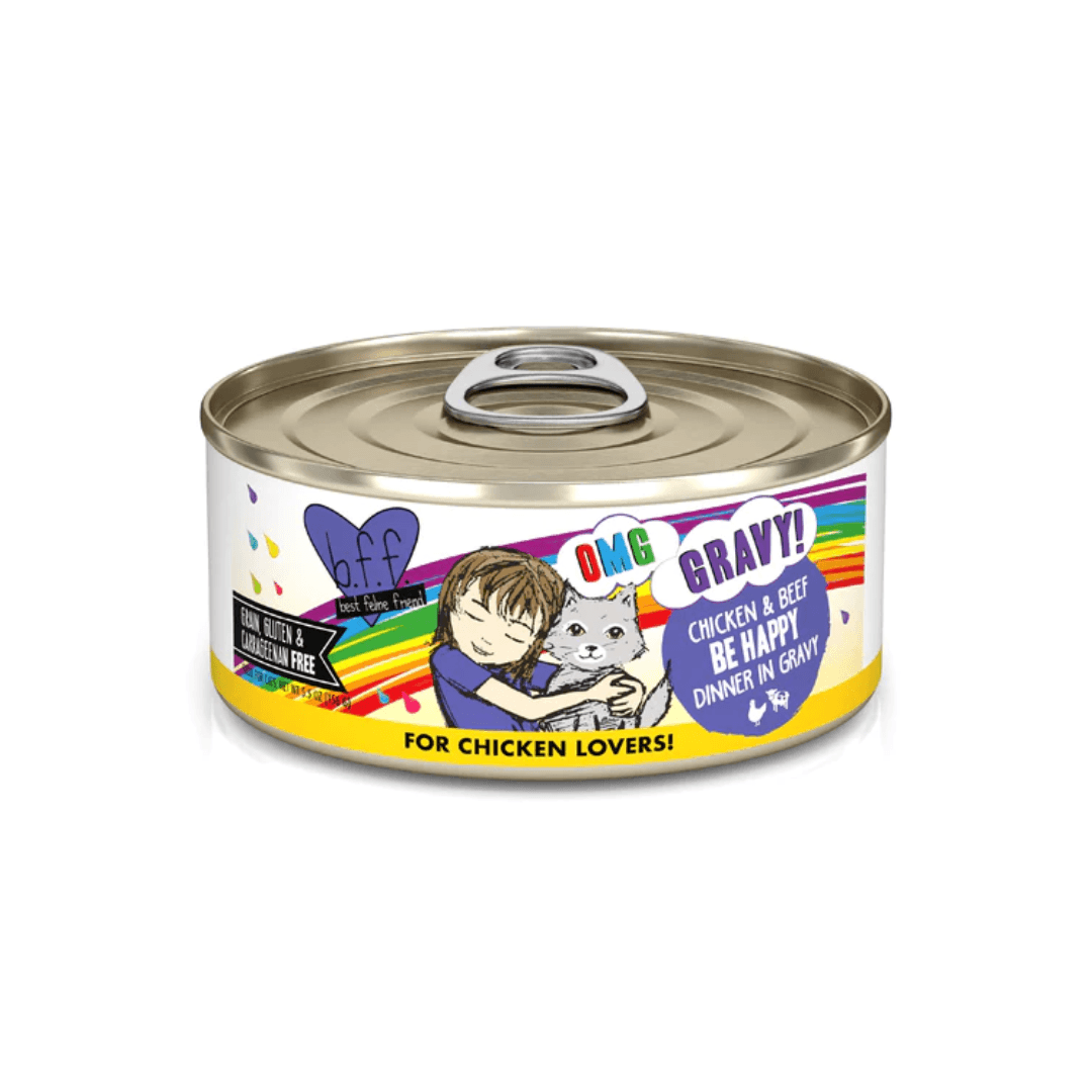 Weruva Wet Cat Food - BFF OMG Gravy Chicken & Beef Be Happy Canned 