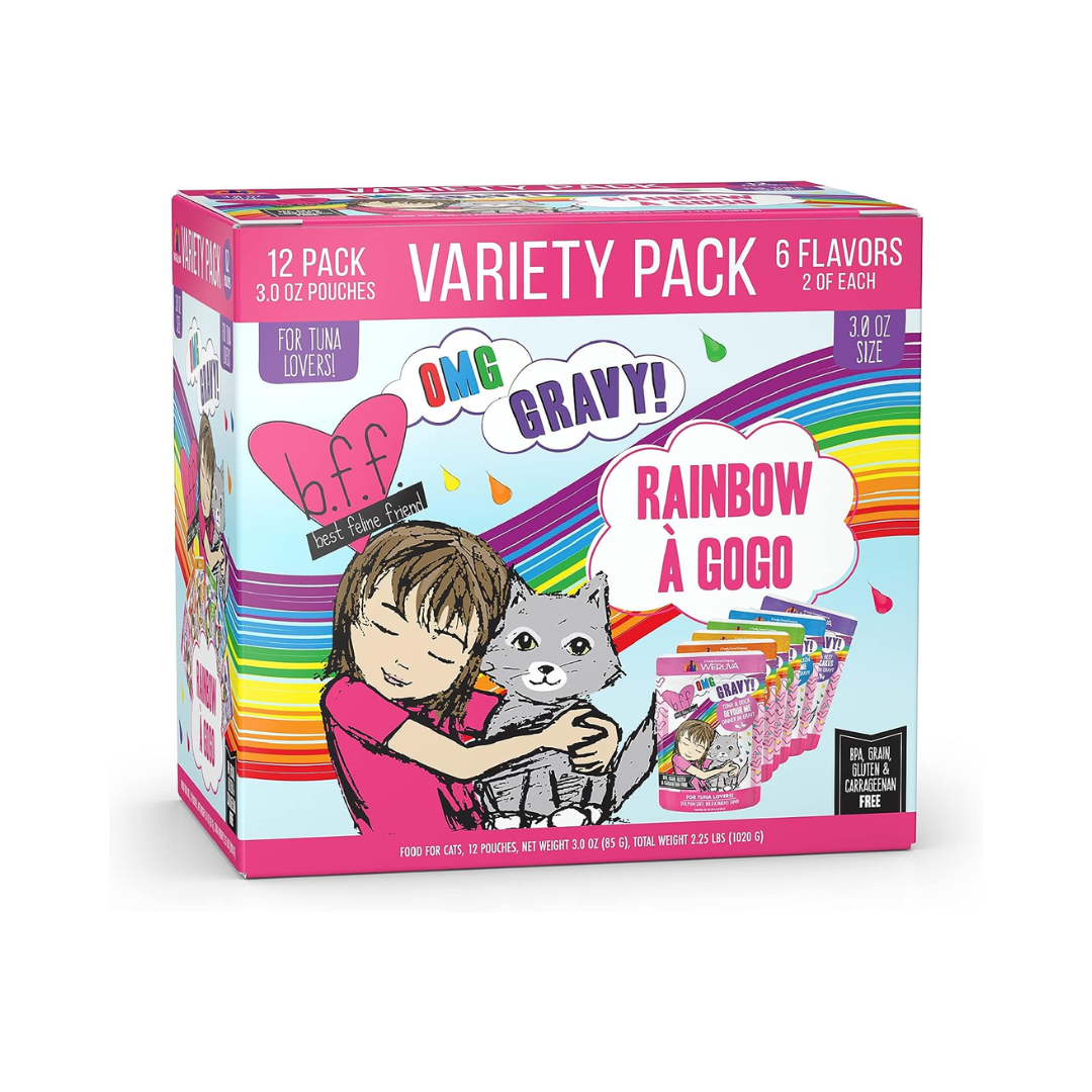 Weruva Wet Cat Food - BFF OMG Gravy  Rainbow À Gogo Variety Pack 