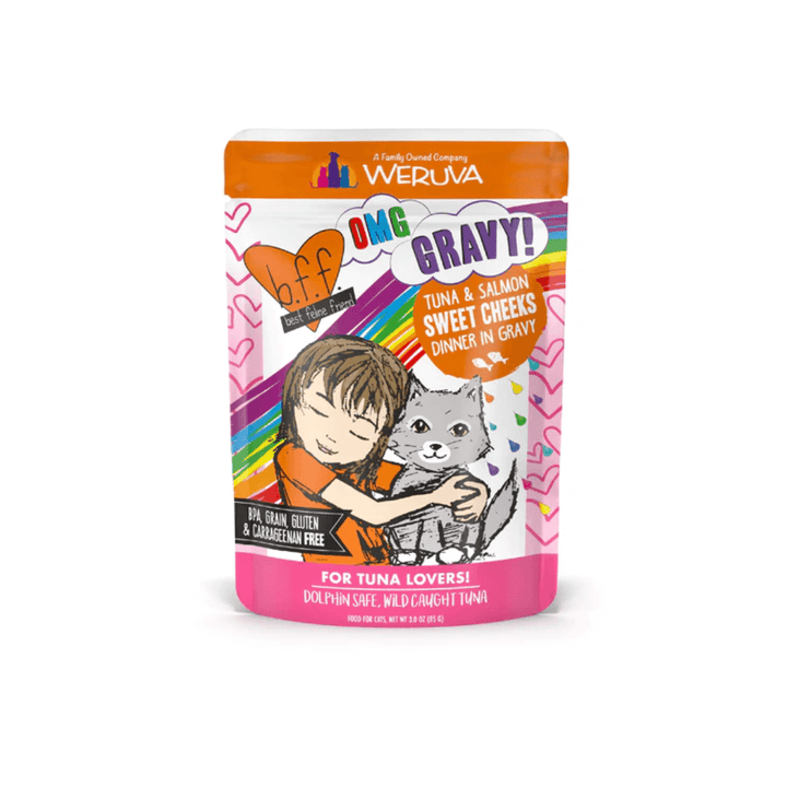 Weruva Wet Cat Food - BFF OMG Gravy Tuna & Salmon Sweet Cheeks in Gravy Pouch 