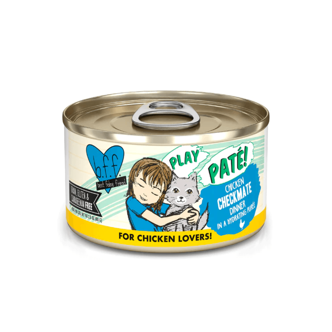 Weruva Wet Cat Food - BFF PLAY Paté Chicken Checkmate Chicken Dinner in a Hydrating Purée Canned 