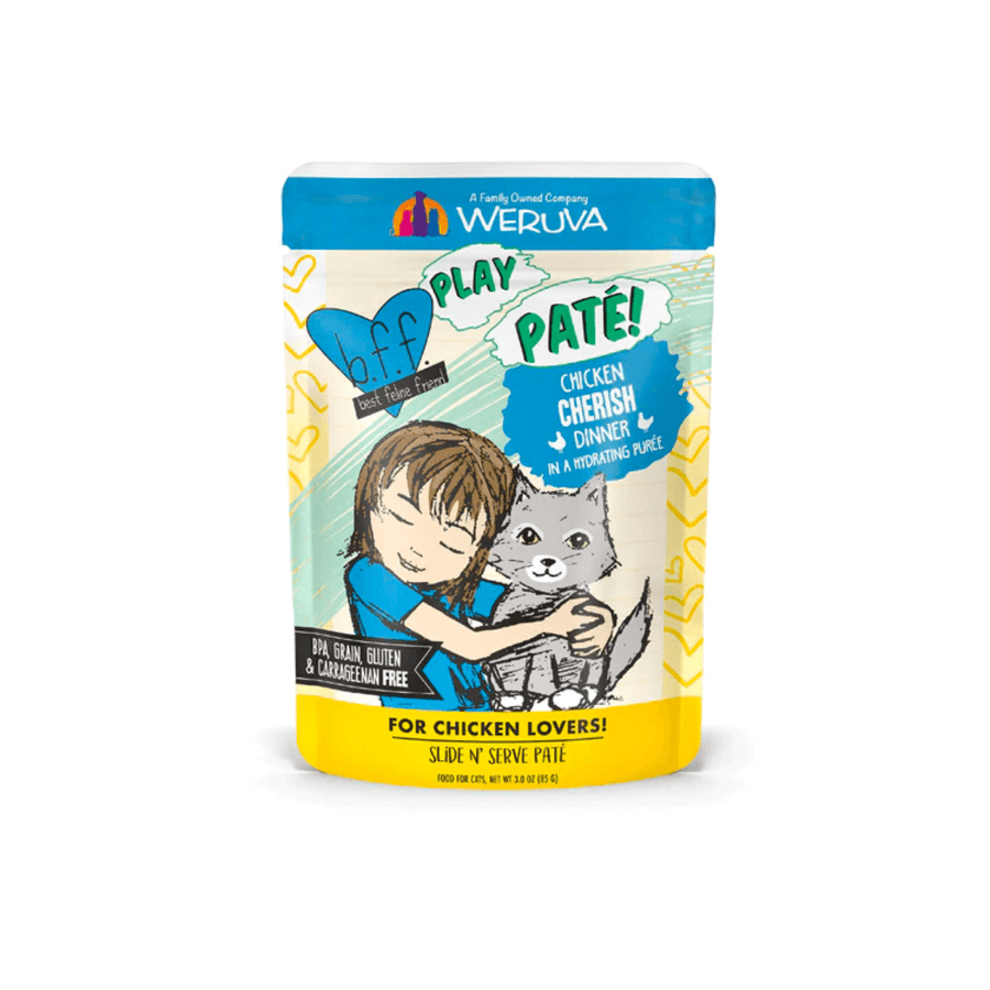 Weruva Wet Cat Food - BFF PLAY Paté Chicken Cherish Chicken Dinner in a Hydrating Purée Pouch 