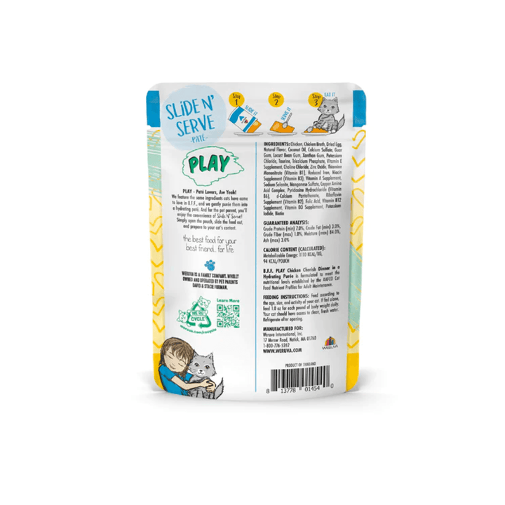 Weruva Wet Cat Food - BFF PLAY Paté Chicken Cherish Chicken Dinner in a Hydrating Purée Pouch 