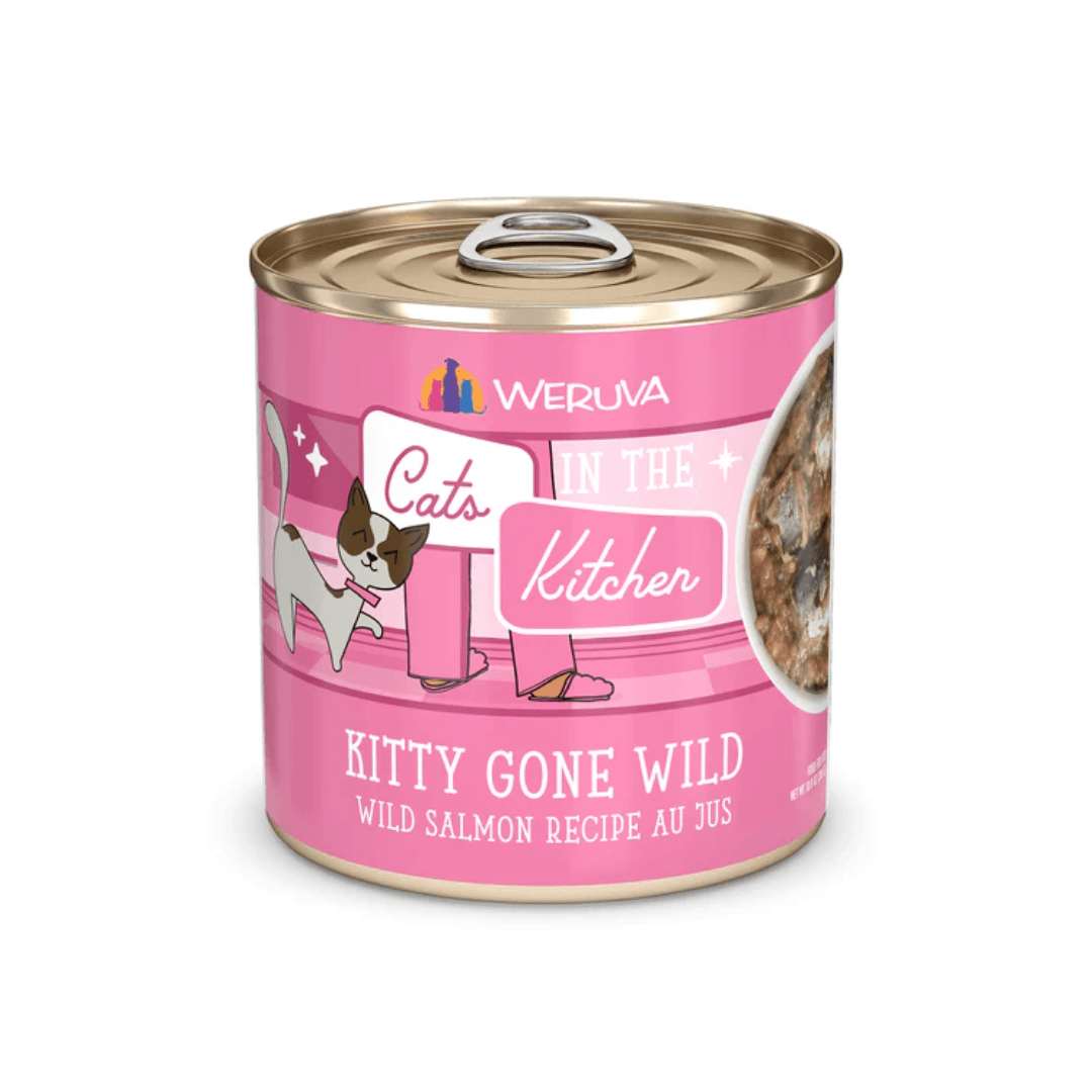 Weruva Wet Cat Food - Cats in the Kitchen Kitty Gone Wild Wild Salmon Recipe Au Jus Canned 