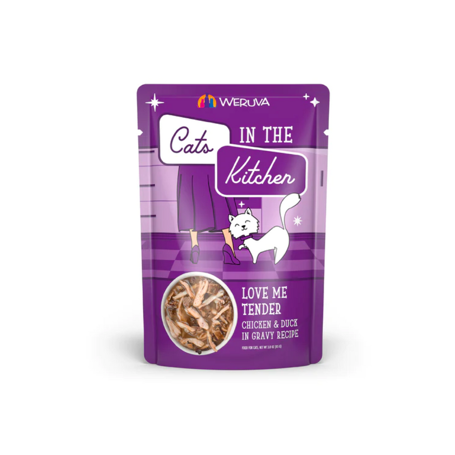 Weruva Wet Cat Food - Cats in the Kitchen Love Me Tender Chicken & Duck in Gravy Pouch 