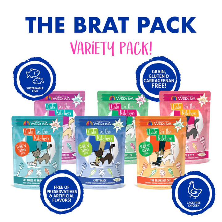 Weruva Wet Cat Food - Cats in the Kitchen Pate The Brat Pack Variety Pack