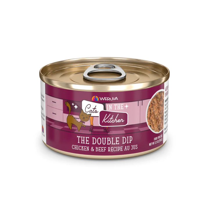 Weruva Wet Cat Food - Cats in the Kitchen The Double Dip Chicken and Beef Recipe Au Jus Canned 