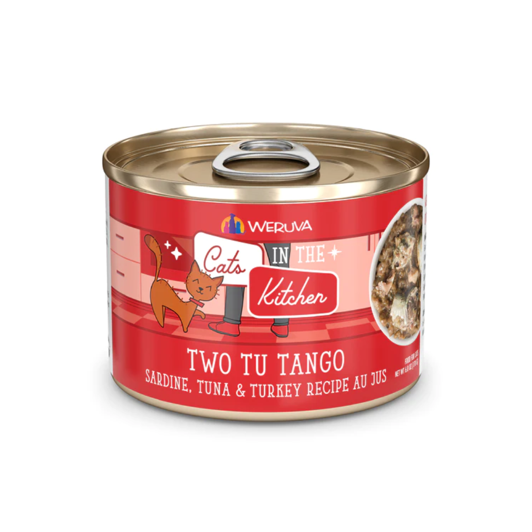 Weruva Wet Cat Food - Cats in the Kitchen Two Tu Tango Sardine, Tuna and Turkey Au Jus Canned 