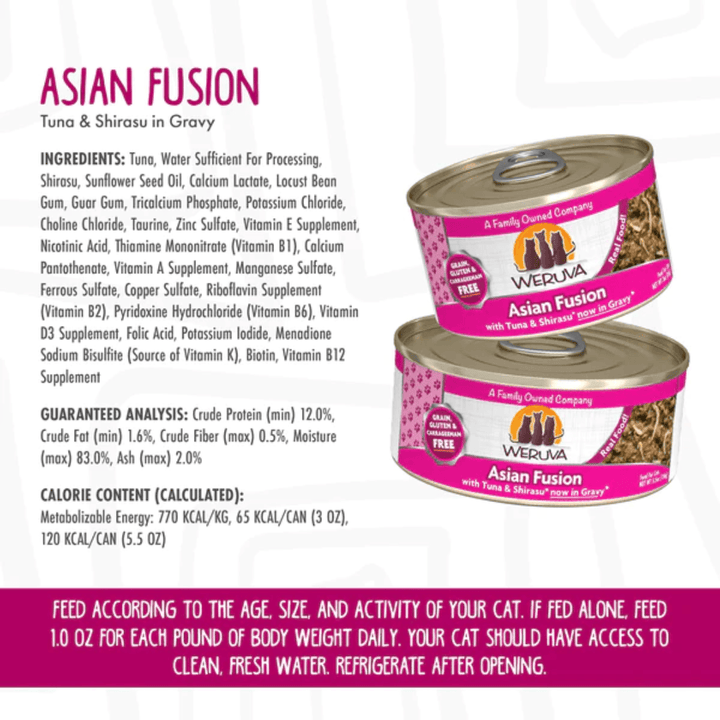 Weruva Wet Cat Food - Classic Asian Fusion with Tuna & Shirasu in Gravy Canned 