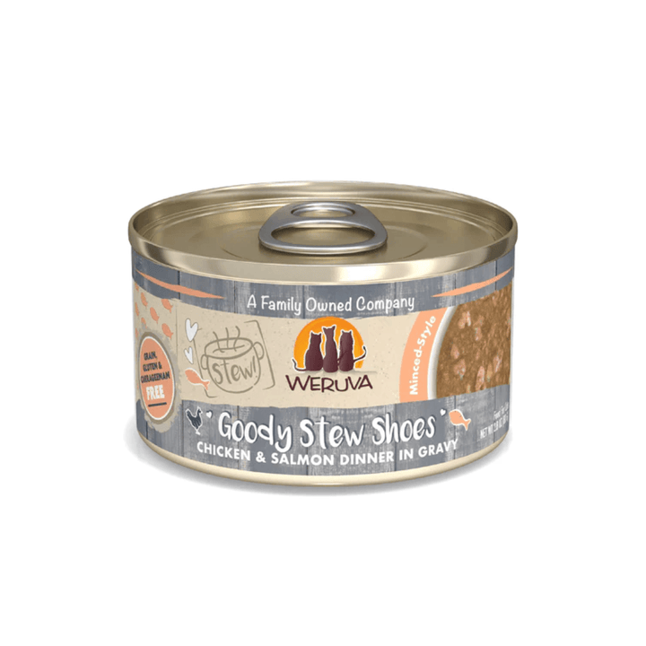 Weruva Wet Cat Food - Goody Stew Shoes Chicken & Salmon Dinner in Gravy Canned 