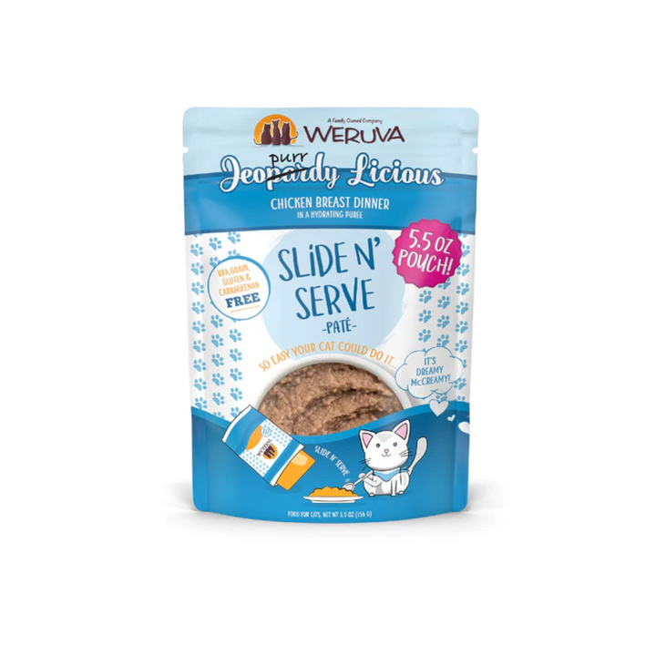 Weruva Wet Cat Food - Jeopurrdy Licious Chicken Breast Dinner in a Hydrating Purée Pouch 