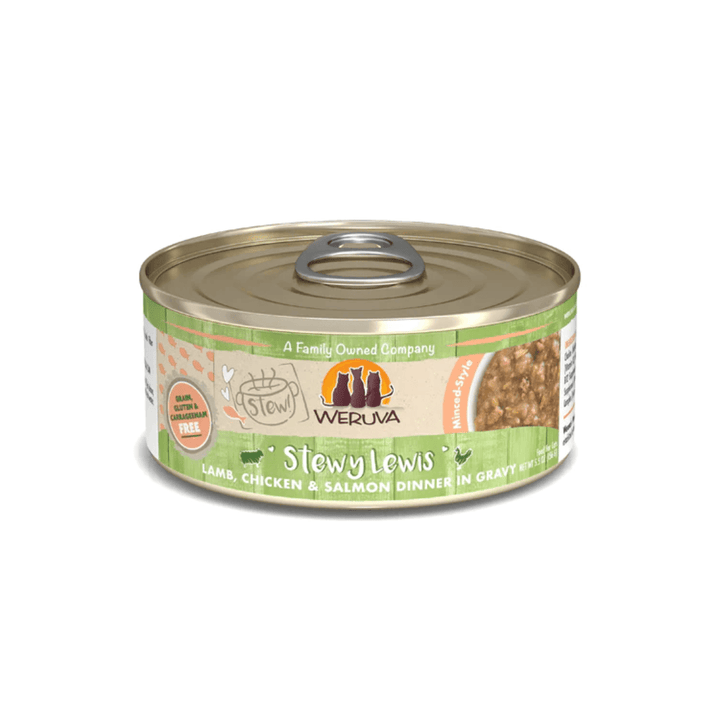 Weruva Wet Cat Food - Stewy Lewis Lamb, Chicken & Salmon in Gravy Canned 