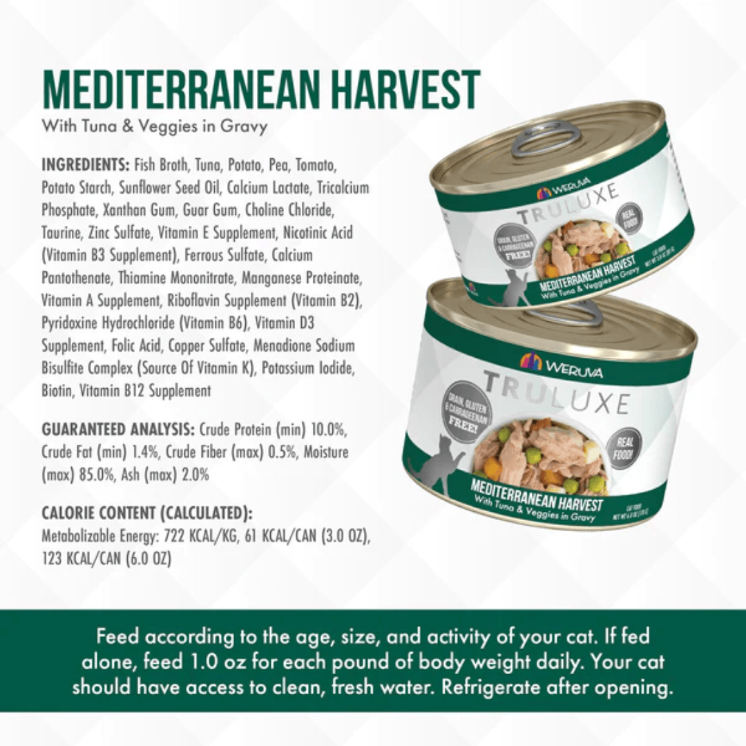 Weruva Wet Cat Food - TRULUXE Mediterranean Harvest with Tuna & Veggies in Gravy Canned 