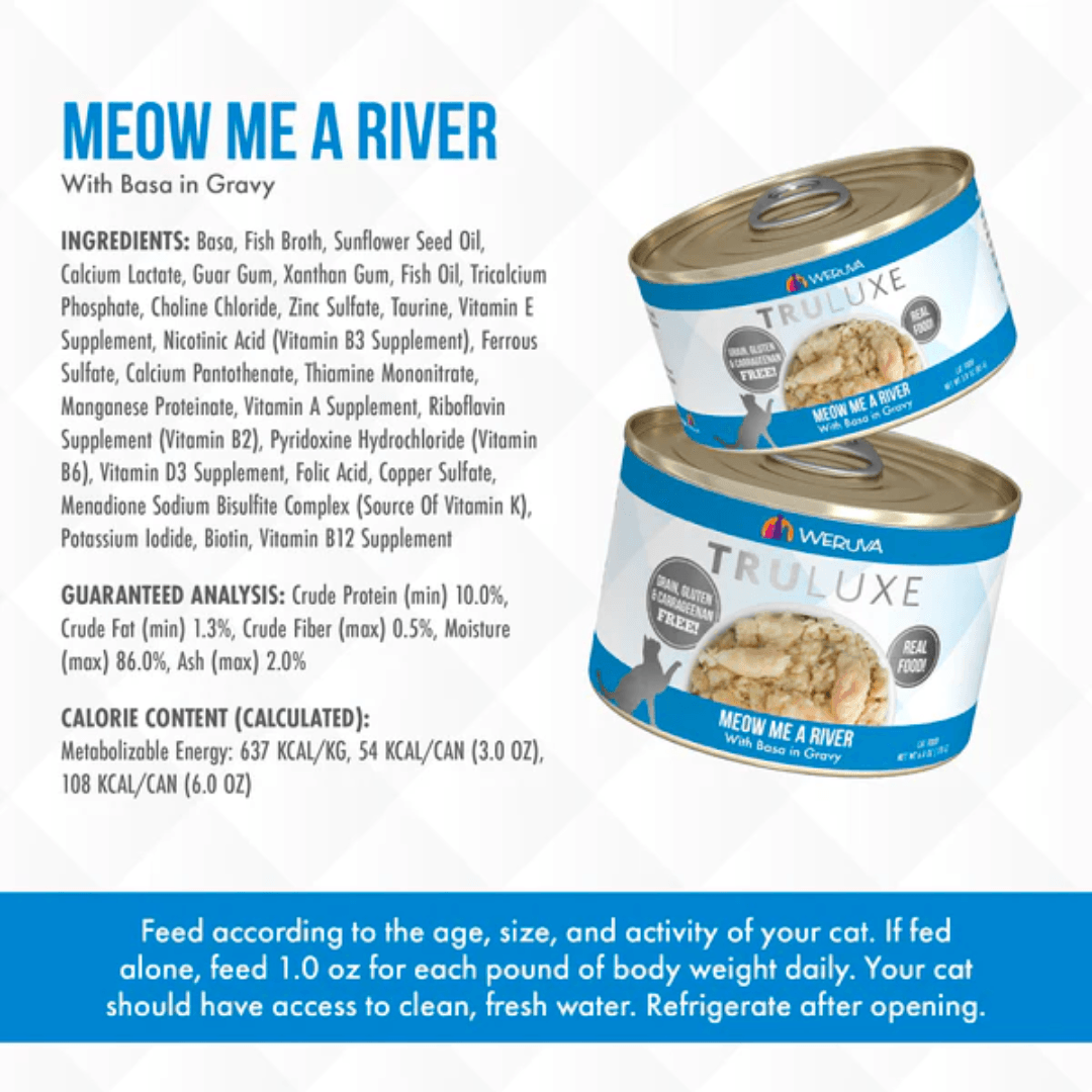 Weruva Wet Cat Food - TRULUXE Meow Me a River with Basa in Gravy Canned 