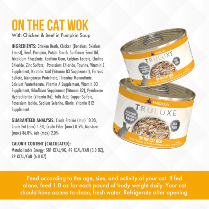 Weruva Wet Cat Food - TRULUXE On the Cat Wok with Chicken & Beef in Pumpkin Soup Canned 