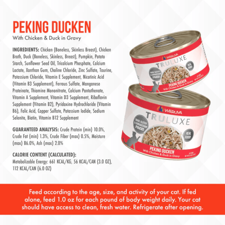 Weruva Wet Cat Food - TRULUXE Peking Ducken with Chicken & Duck in Gravy Canned 