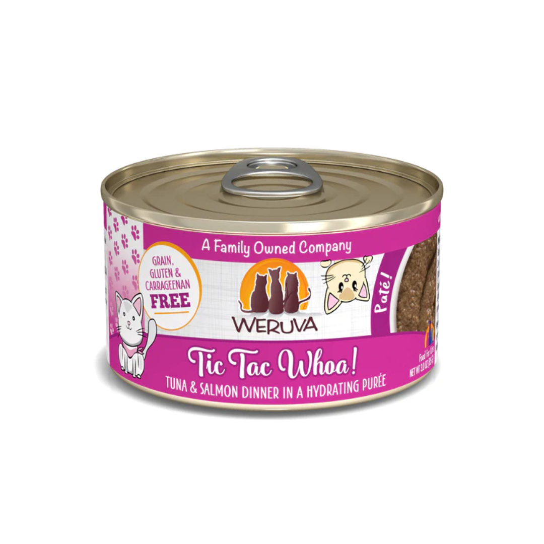 Weruva Wet Cat Food - Tic Tac Whoa! Tuna & Salmon Dinner in a Hydrating Purée Canned 