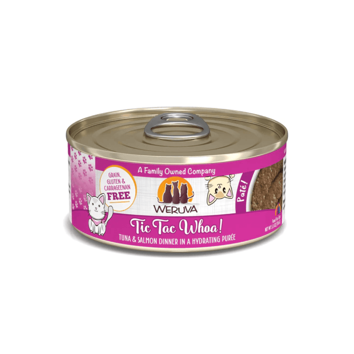 Weruva Wet Cat Food - Tic Tac Whoa! Tuna & Salmon Dinner in a Hydrating Purée Canned 