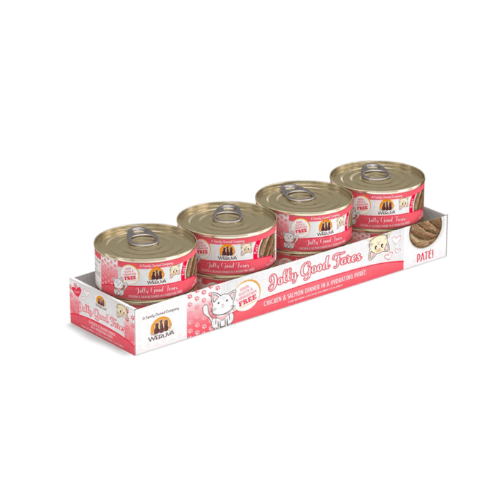 Weruva Wet Cat Food - Weruva Cat Paté Jolly Good Fares Chicken & Salmon Dinner in a Hydrating Purée Canned 