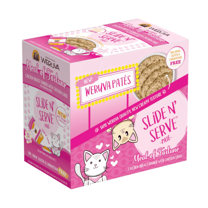 Weruva Wet Cat Food - Weruva Cat Paté  Meal of Fortune Chicken Breast Dinner With Chicken Liver in a Hydrating Purée Pouch 