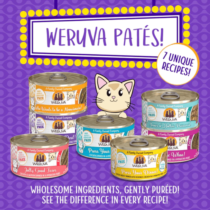 Weruva Wet Cat Food - Weruva Cat Paté  Meal or No Deal! Chicken & Beef Dinner in a Hydrating Purée Canned 