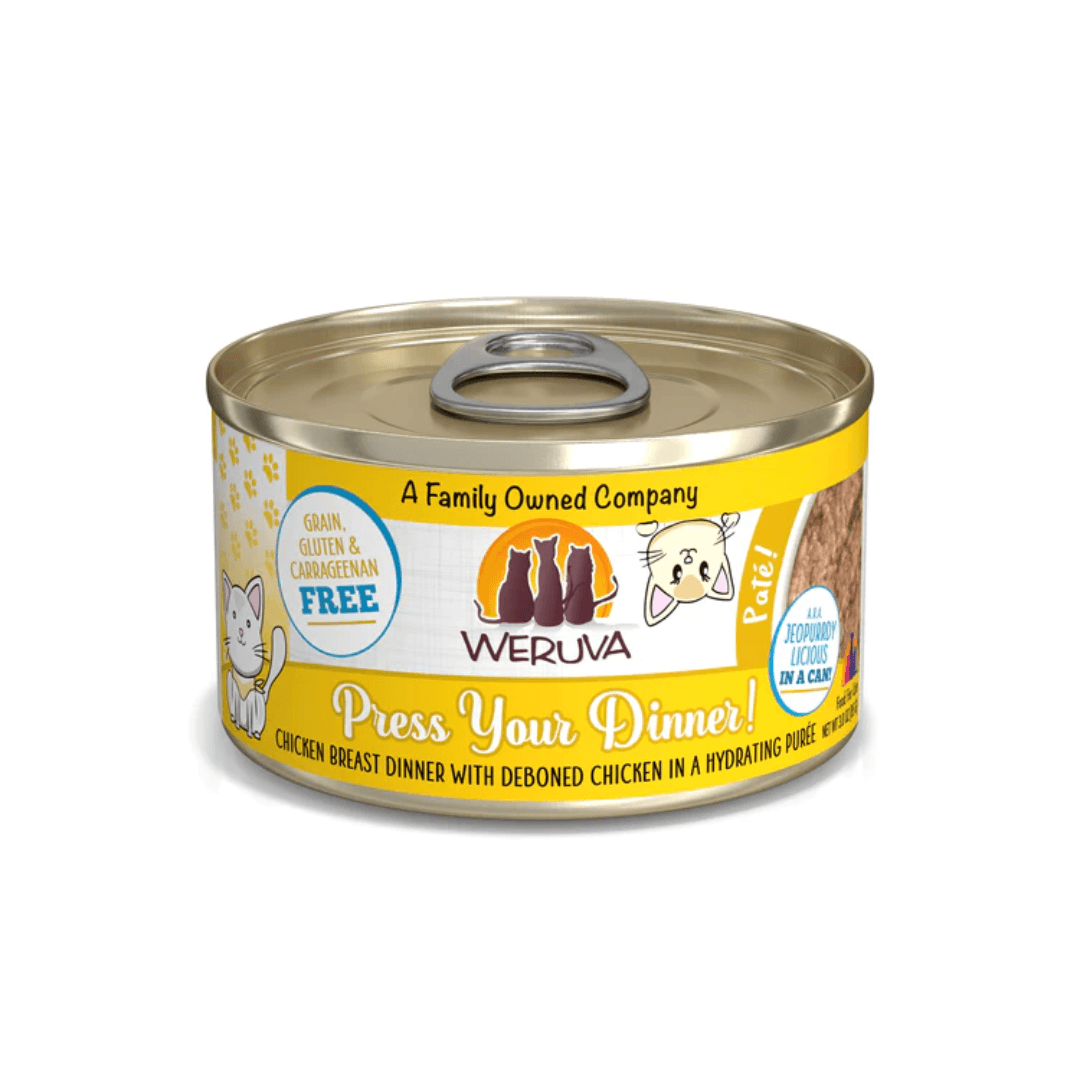 Weruva Wet Cat Food - Weruva Cat Paté Press Your Dinner! Chicken Breast Dinner with Deboned Chicken in a Hydrating Purée Canned 