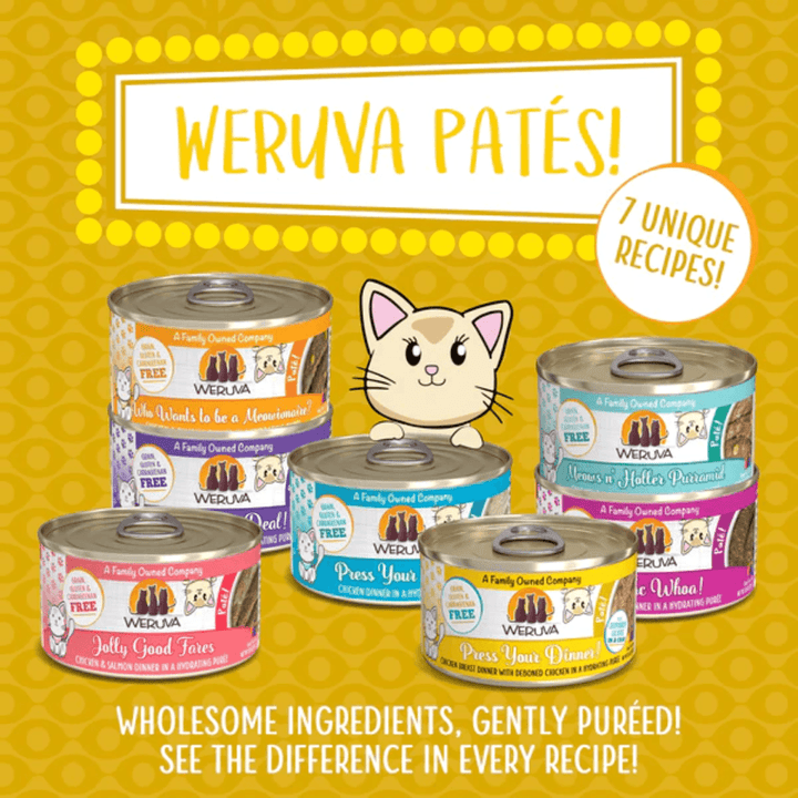 Weruva Wet Cat Food - Weruva Cat Paté Press Your Dinner! Chicken Breast Dinner with Deboned Chicken in a Hydrating Purée Canned 