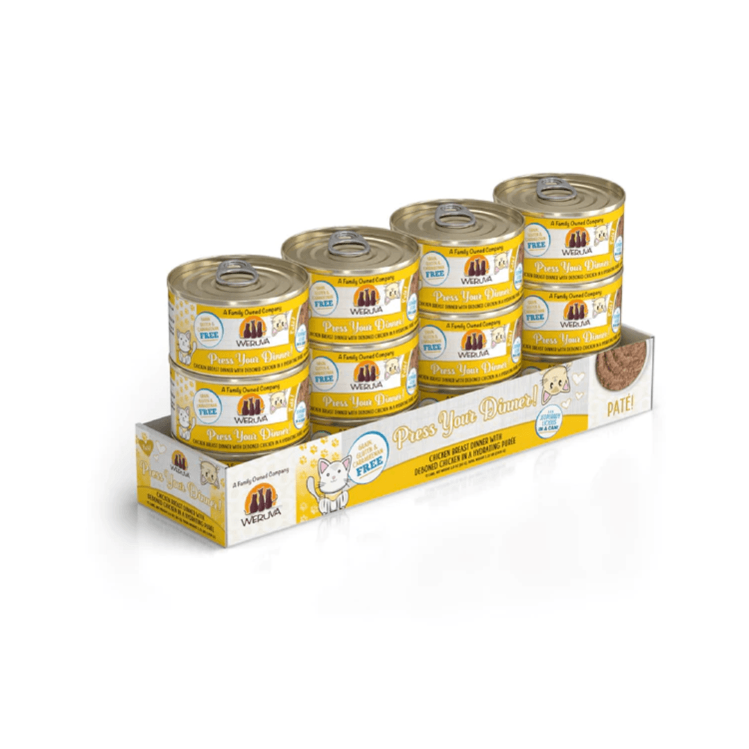 Weruva Wet Cat Food - Weruva Cat Paté Press Your Dinner! Chicken Breast Dinner with Deboned Chicken in a Hydrating Purée Canned 