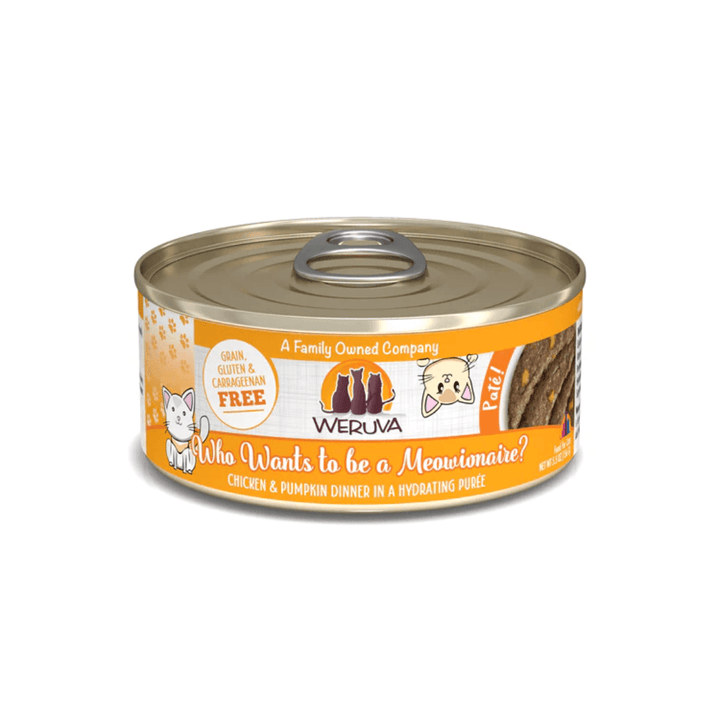 Weruva Wet Cat Food - Weruva Cat Paté  Who Wants to be a Meowionaire? Chicken & Pumpkin Dinner in a Hydrating Purée Canned 