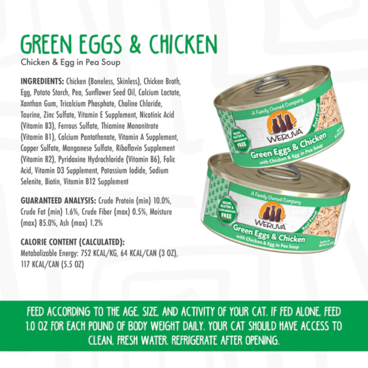 Weruva Wet Cat Food - Weruva Classic Cat Green Eggs & Chicken with Chicken & Egg in Pea Soup Canned 